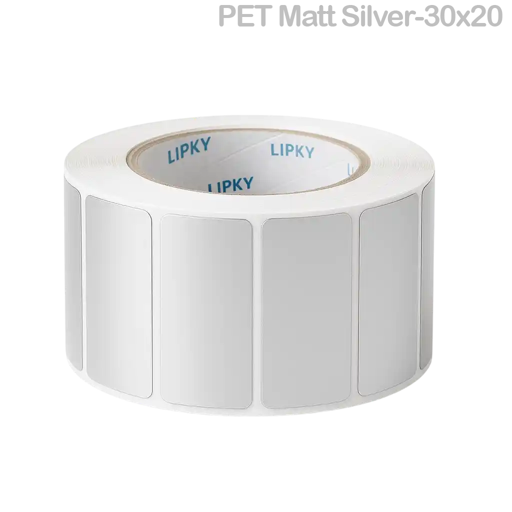 Этикетки PET Matt Silver 30*20 1000 шт в рулоне