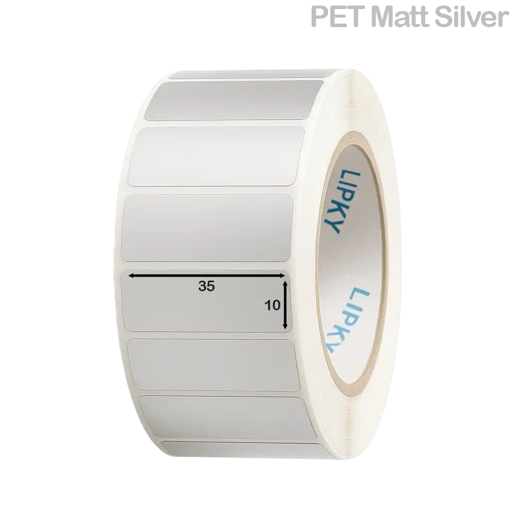 Этикетки PET Matt Silver 35*10 2000 шт в рулоне