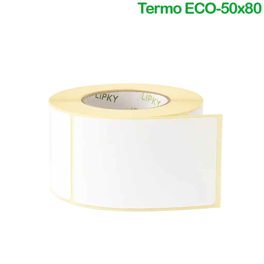 Термоэтикетки ЭКО 50*80 самоклеящейся, 300 шт в рулоне