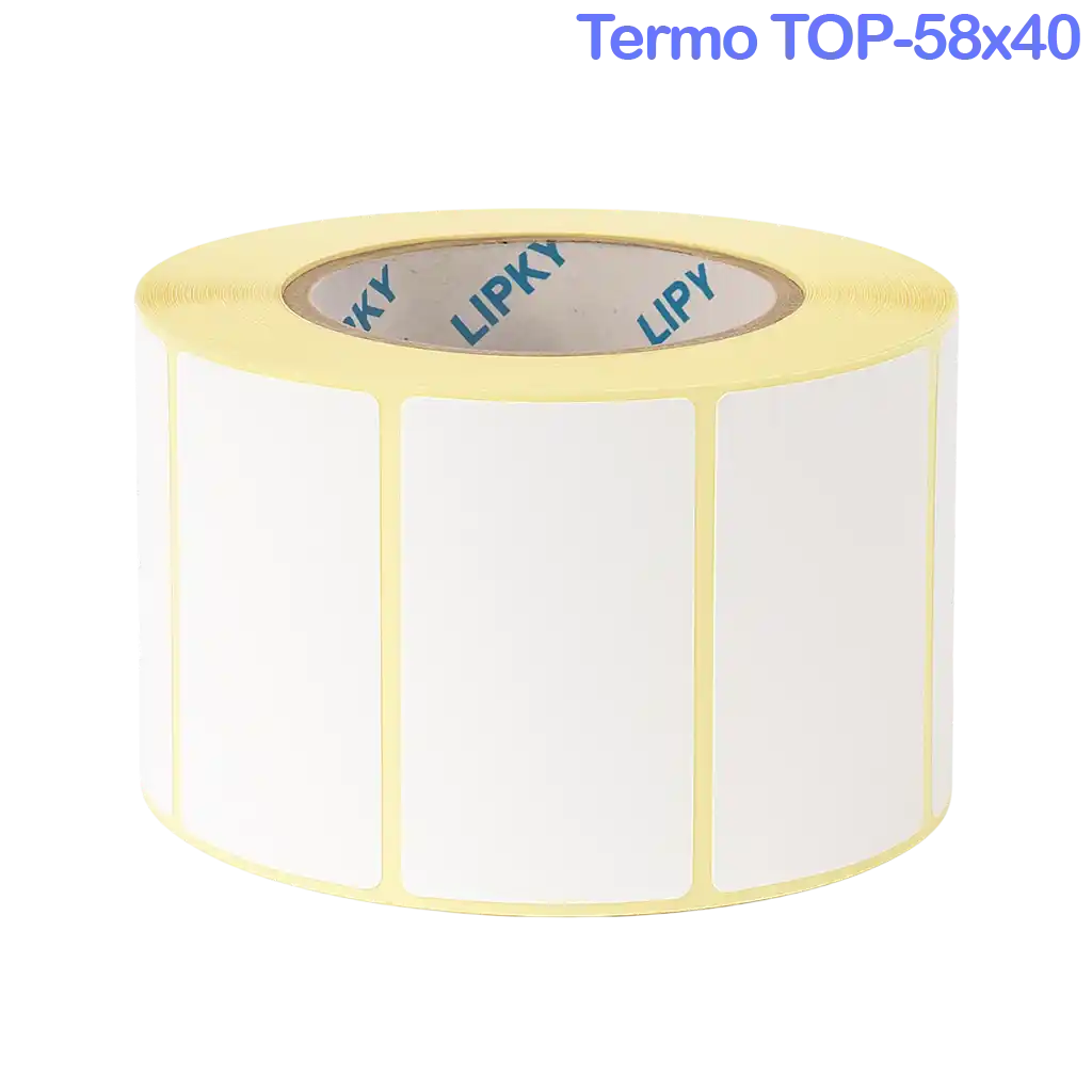 Термоэтикетки ТОП 58*40 самоклеящейся, 500 шт в рулоне
