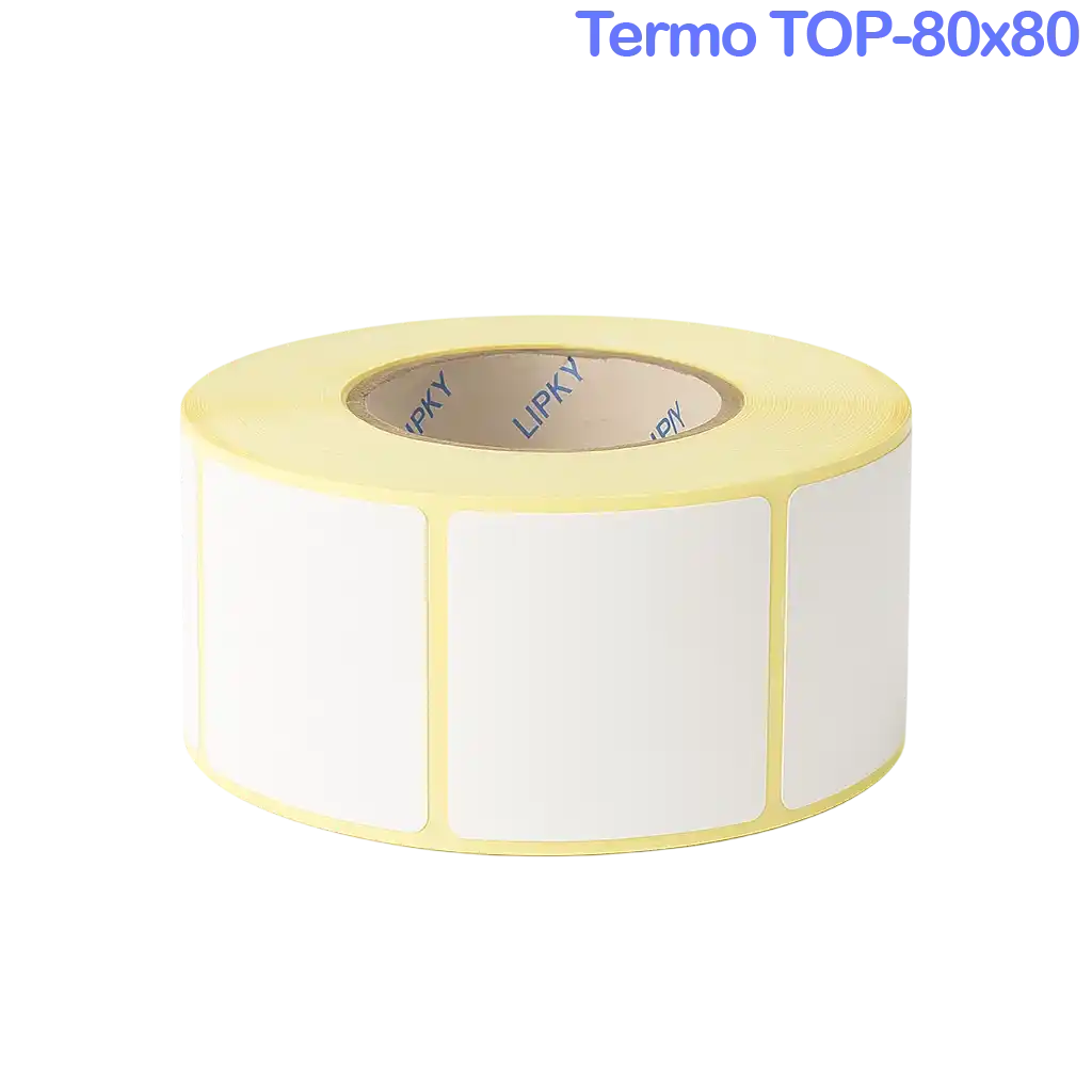 Термоэтикетки ТОП 80*80 самоклеящейся, 300 шт в рулоне